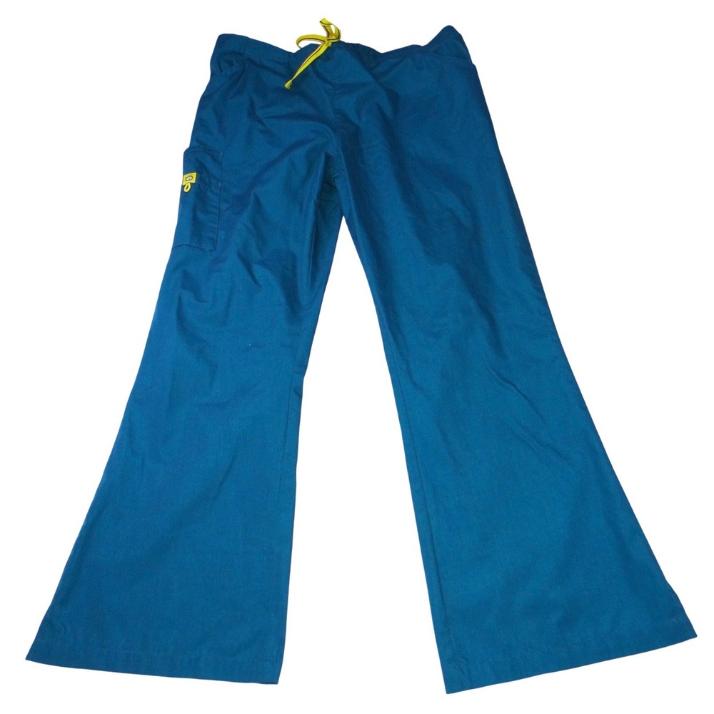 Wink Unisex Scrub Pants Navy Blue XL Flare Leg Drawstring Pockets